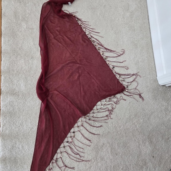 Sea shell maroon sarong/beach cover up - Picture 4 of 6